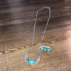 Turquoise | ring & long necklace | gently worn